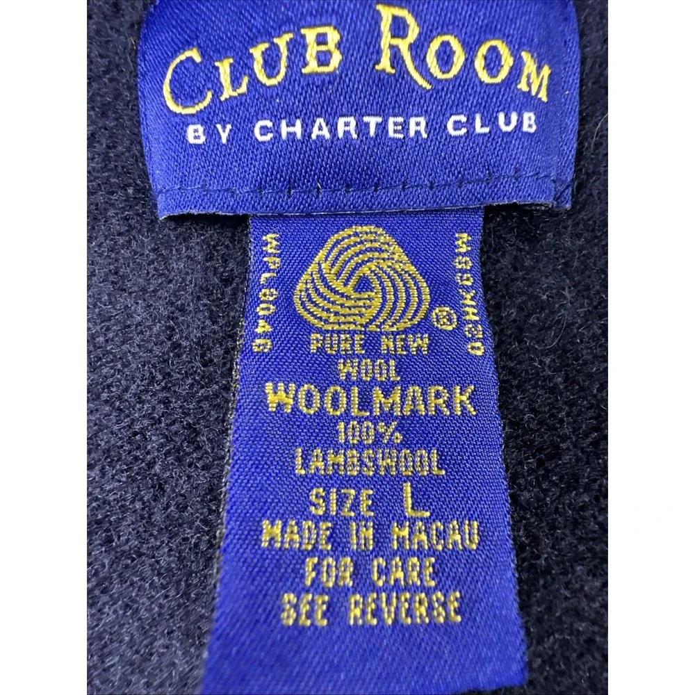 Club Room Lambswool Sweater Men L‎ Black V Neck Dad Teacher Casual Preppy